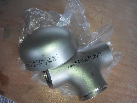 45D 90D 180D 곧은 스테인리스강관 Tee 버트 접합 SS304L SS316L STD SCH40