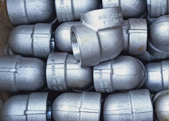 ASME B16.11 A105 팔꿈치 3000 Lbs 소켓 융착은 단조강 맞춤에 실을 뀄습니다