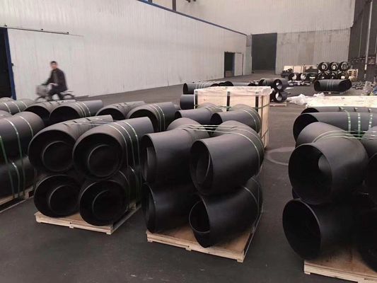 강철 맞대기 단접 관 이음 ASME B16.9 팔꿈치 Tee 환원제 모자 검은 페인트