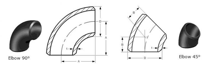 탄소강 ASTM A105 SCH60 45 도 관 이음쇠 2